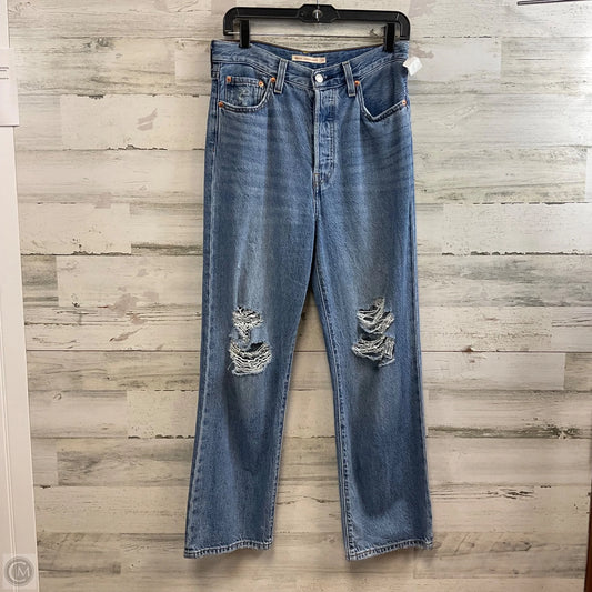 Jeans Straight By Levis In Blue Denim, Size: 4