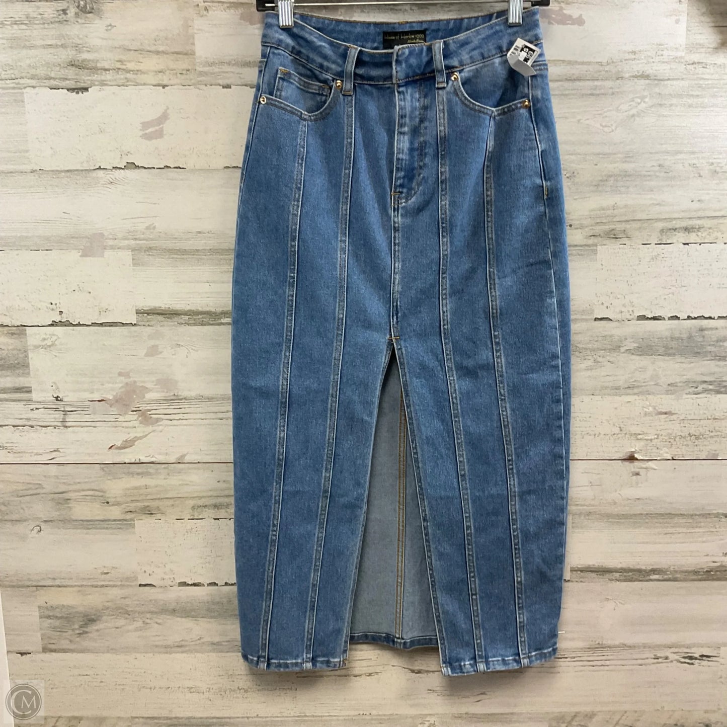 Skirt Midi By House Of Harlow In Blue Denim, Size: 6