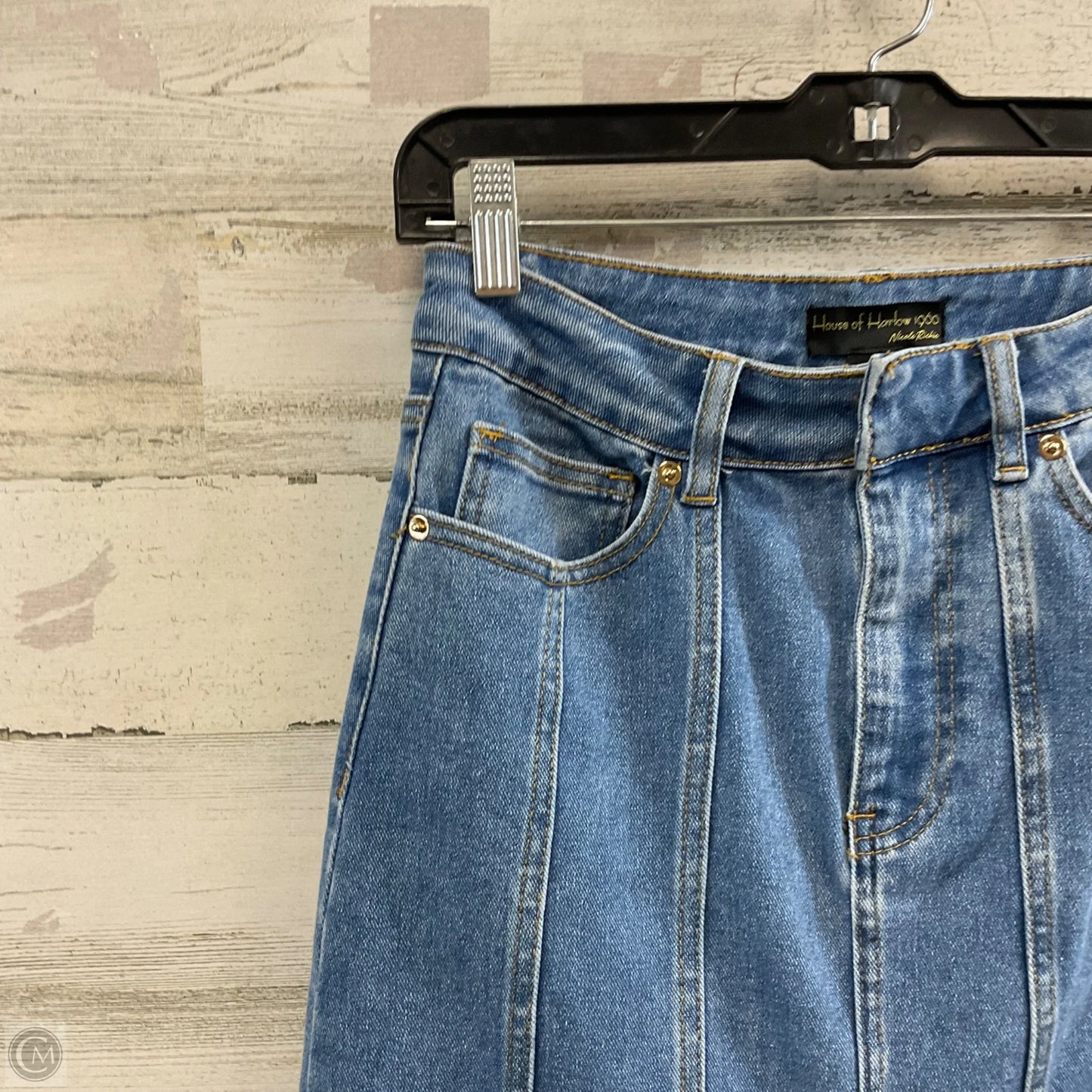 Skirt Midi By House Of Harlow In Blue Denim, Size: 6