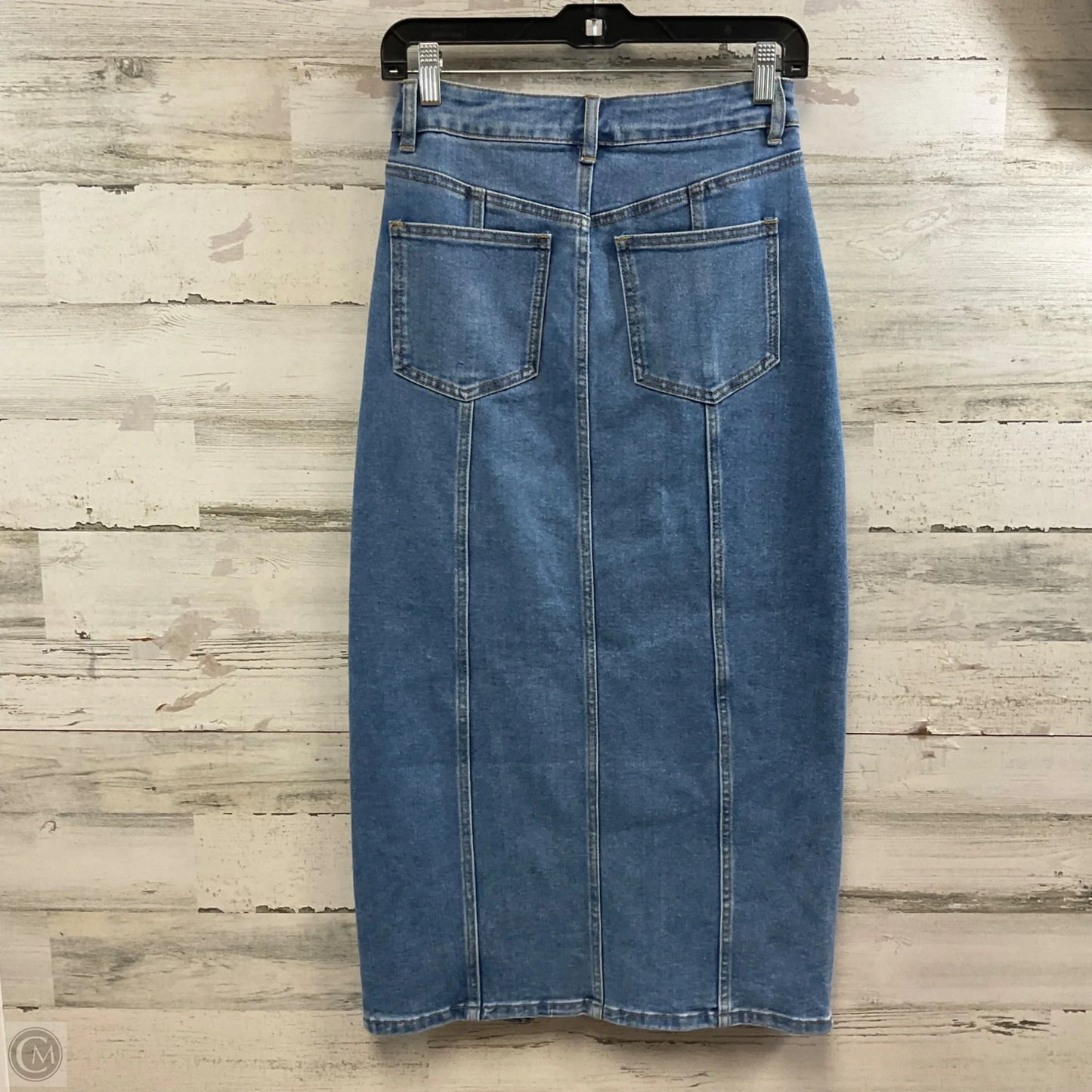 Skirt Midi By House Of Harlow In Blue Denim, Size: 6