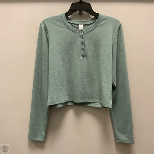 Athletic Top Long Sleeve Crewneck By Yogalicious In Green, Size: Xl