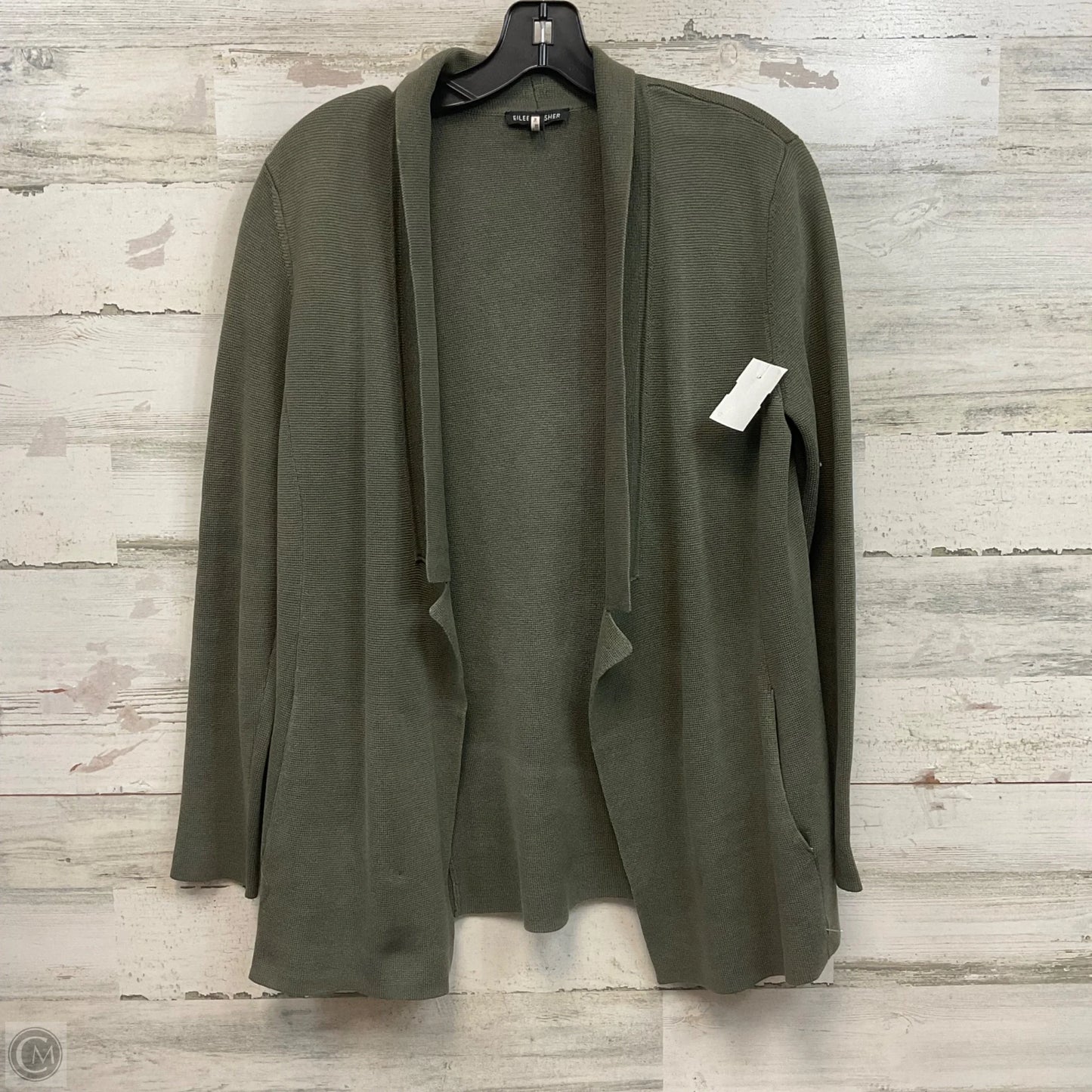 Sweater Cardigan By Eileen Fisher In Green, Size: Xs