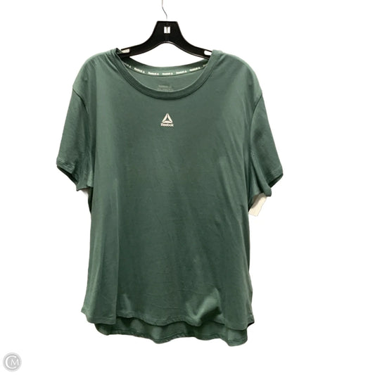 Athletic Top Short Sleeve By Reebok In Green, Size: Xxl