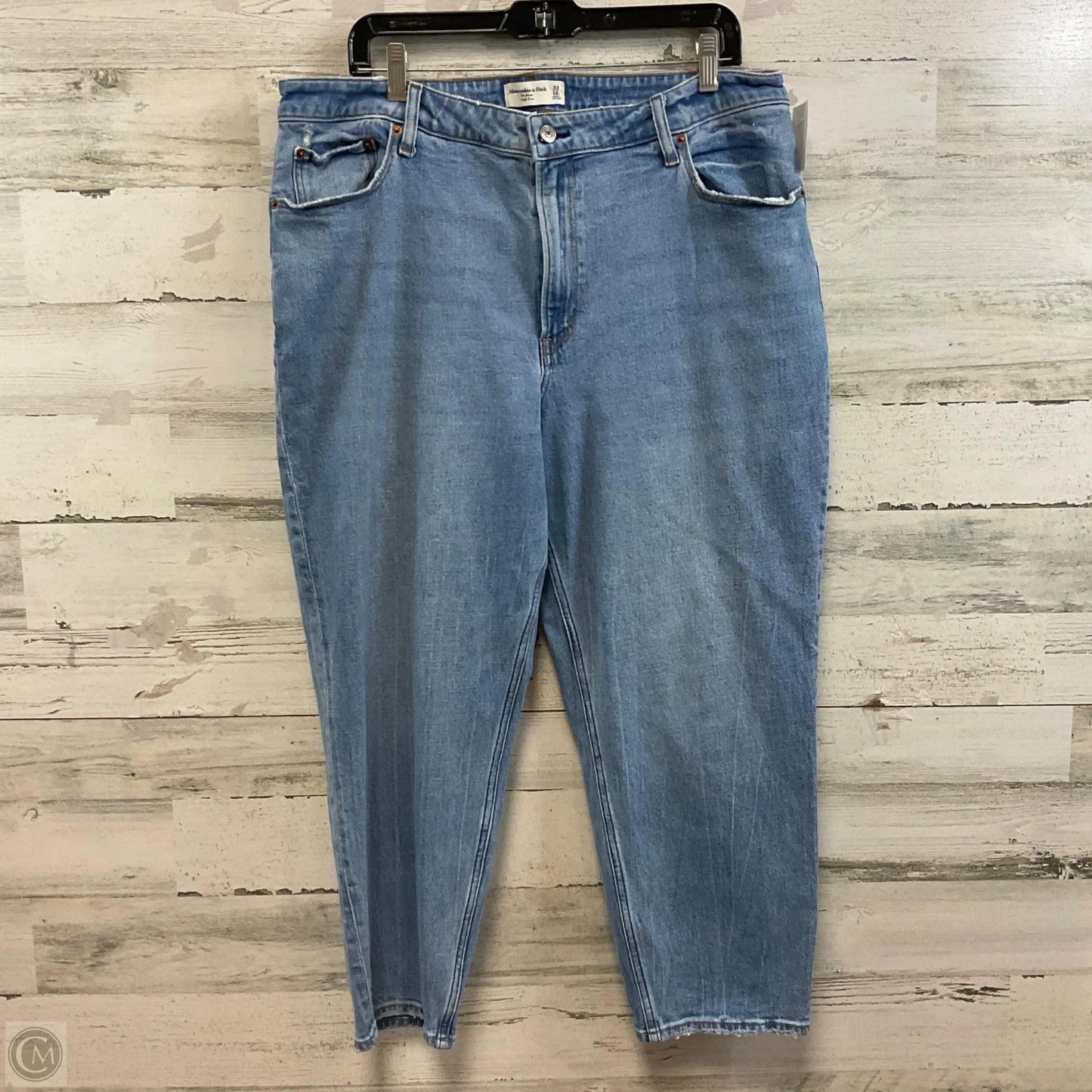 Jeans Straight By Abercrombie And Fitch In Blue Denim, Size: 16 SHORT