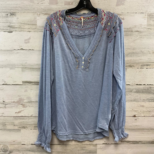 Top Long Sleeve By Free People In Blue, Size: L