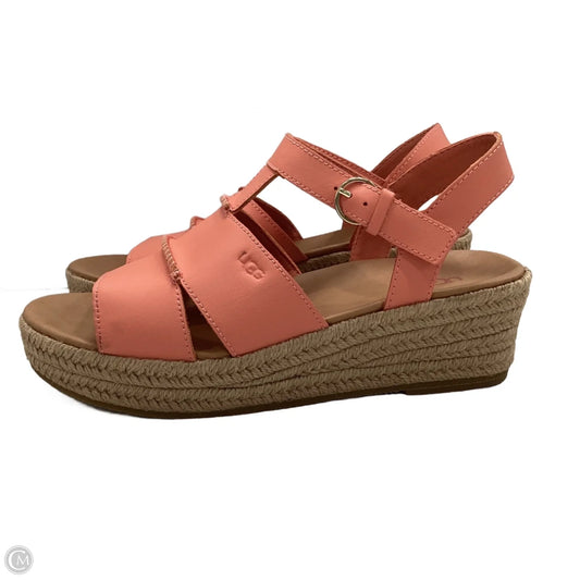 Sandals Designer By Ugg In Pink, Size: 5