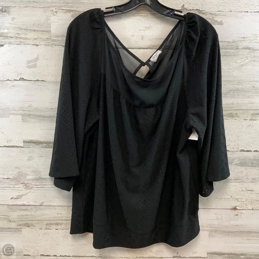 Blouse Long Sleeve By WINSLOW In Black, Size: 2x