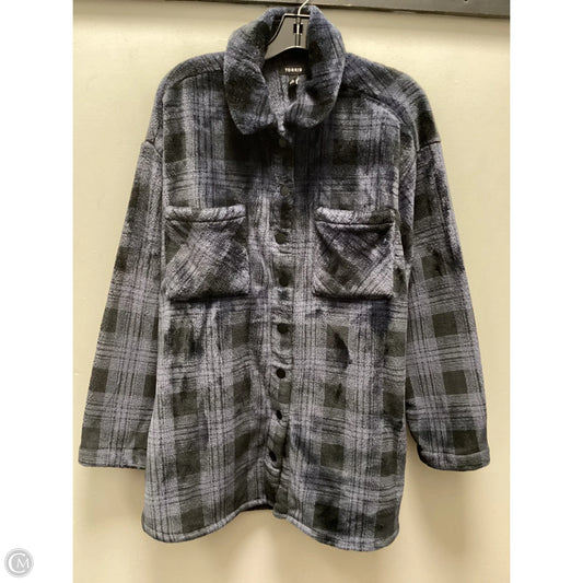 Jacket Shirt By Torrid In Blue, Size: L