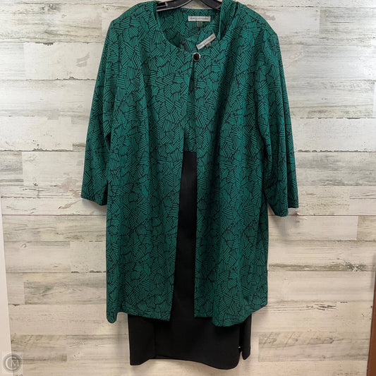 Dress Set 2pc By Dannyandnicole In Black & Green, Size: 2x