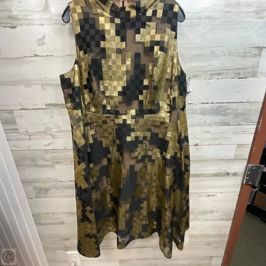 Dress Party Midi By Akris In Black & Gold, Size: Xl