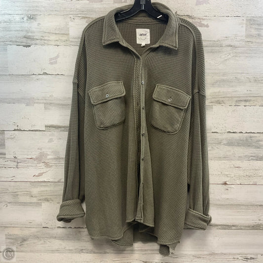 Top Long Sleeve By Aerie In Green, Size: L