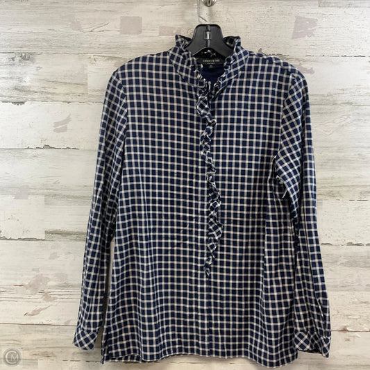 Blouse Designer By Lafayette 148 In Blue, Size: S