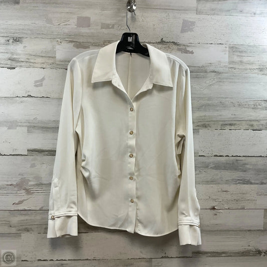 Blouse Long Sleeve By Zara In White, Size: L