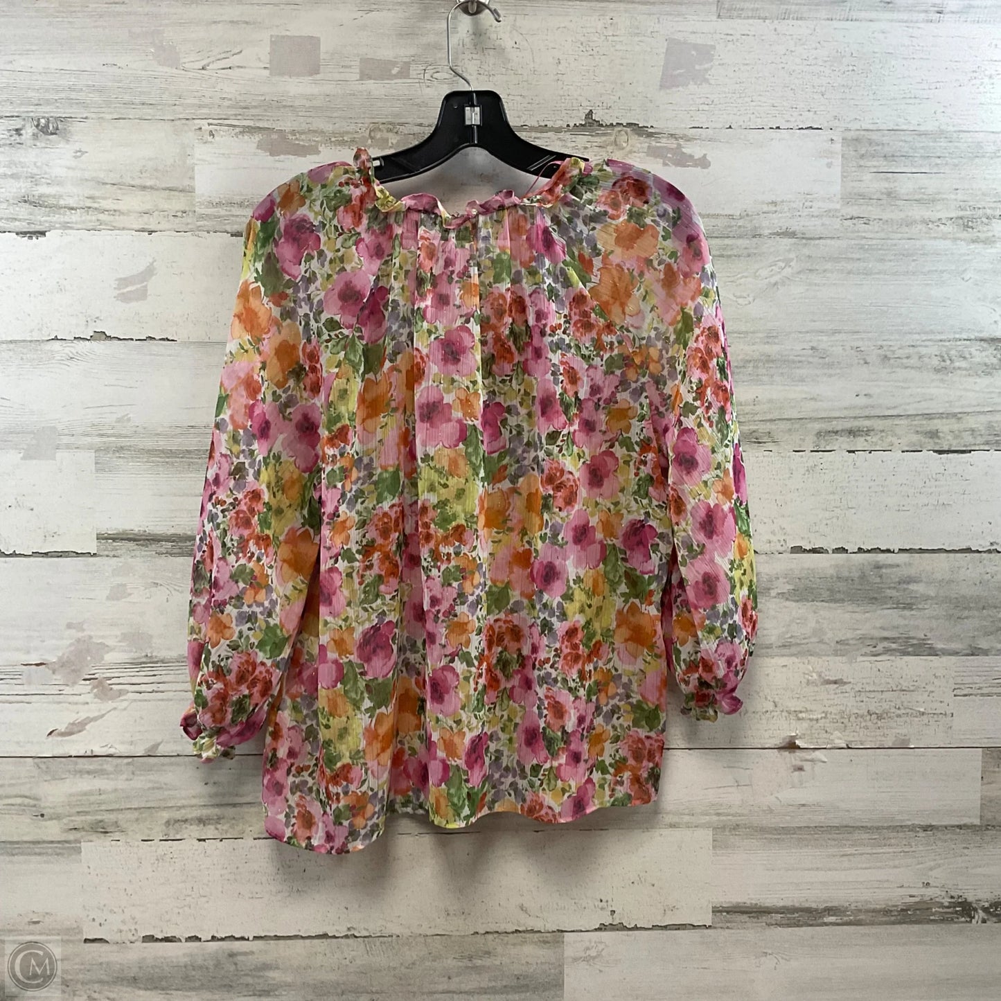Blouse 3/4 Sleeve By Zara In Pink, Size: L