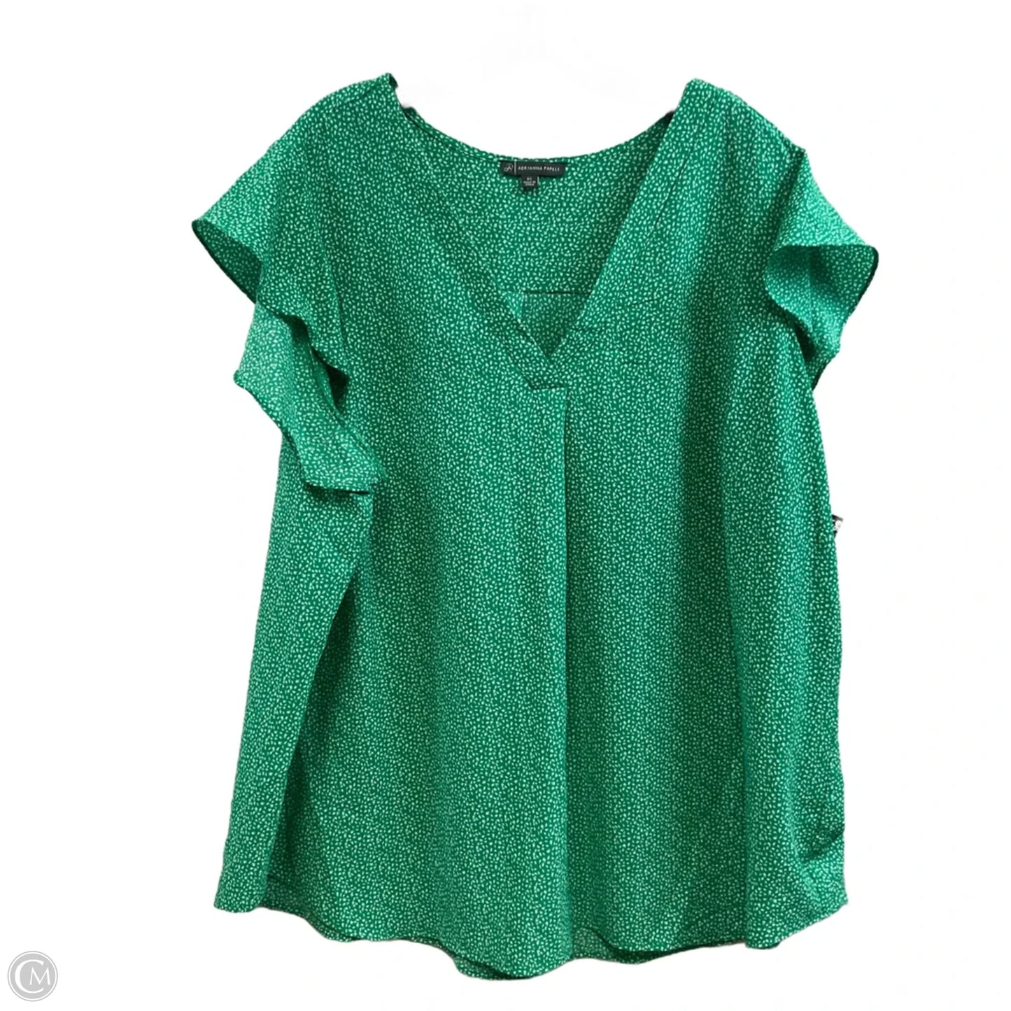 Blouse Short Sleeve By Adrianna Papell In Green, Size: 3x