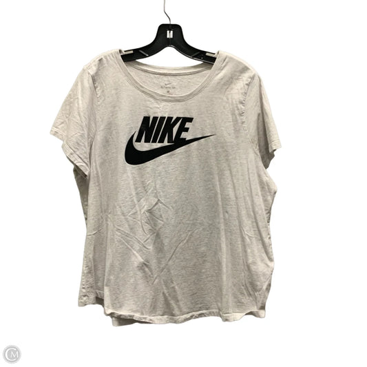 Athletic Top Short Sleeve By Nike Apparel In Grey, Size: 1x