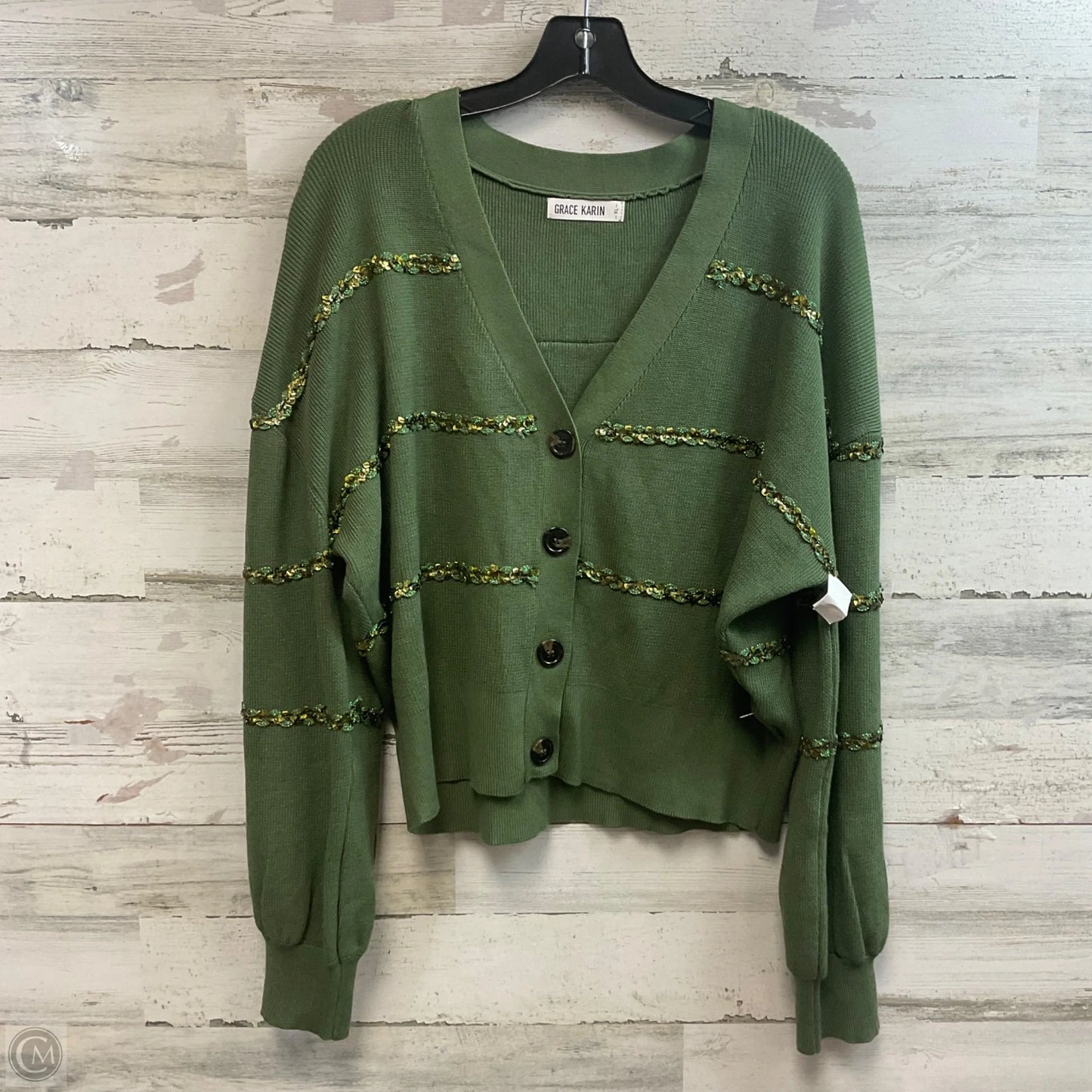 Sweater Cardigan By Grace Karin In Green, Size: Xl