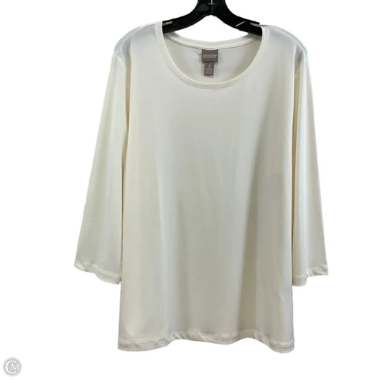 Blouse 3/4 Sleeve By Chicos In Cream, Size: Xl