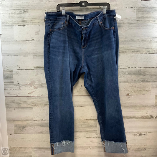 Jeans Straight By Loft In Blue Denim, Size: 22