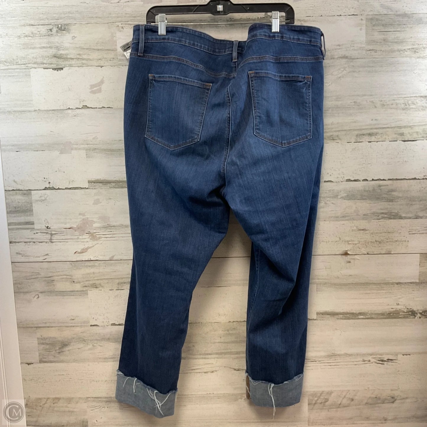 Jeans Straight By Loft In Blue Denim, Size: 22