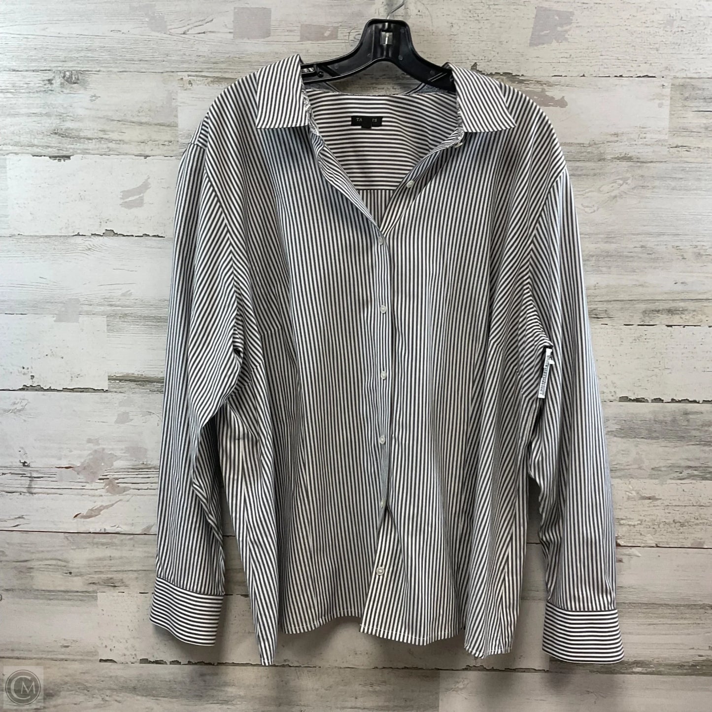 Blouse Long Sleeve By Talbots In Grey, Size: 3x