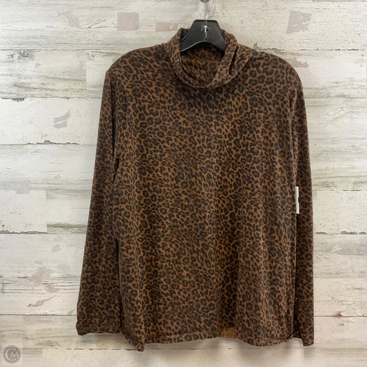 Top Long Sleeve Basic By Talbots In Animal Print, Size: 2x