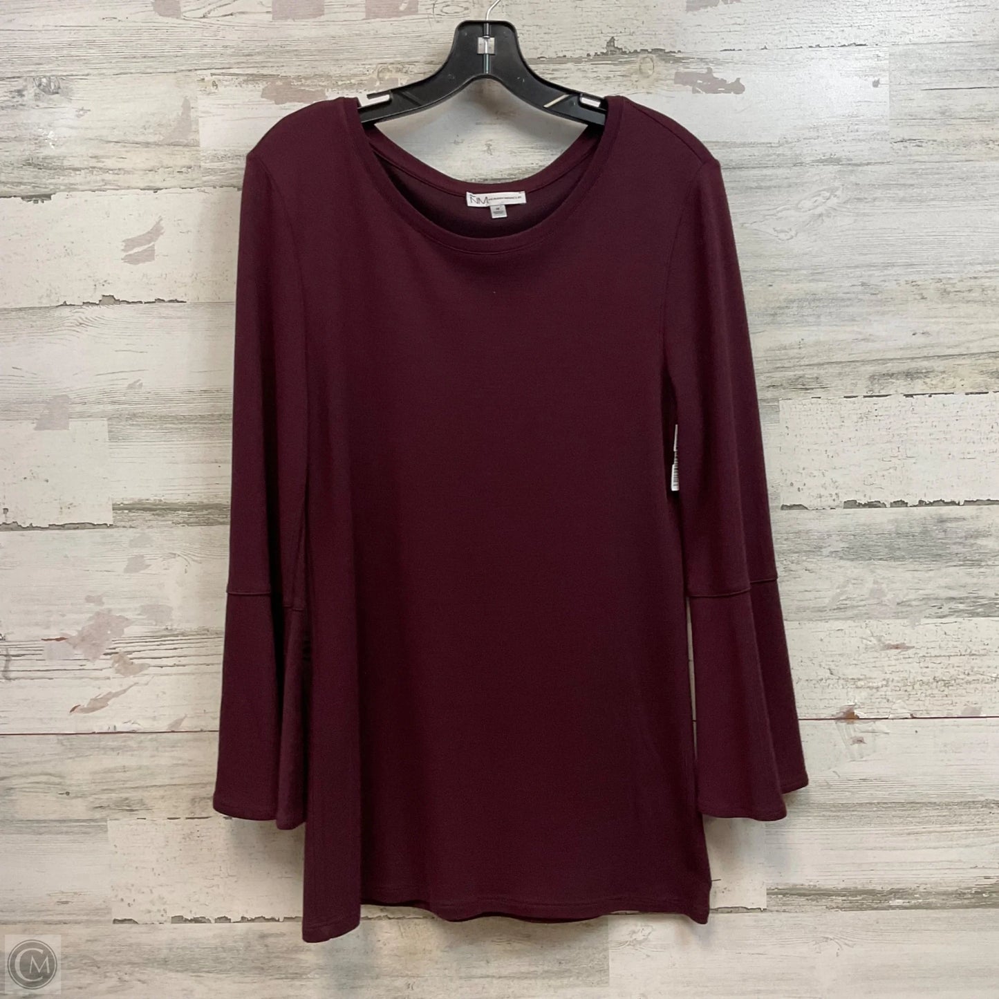 Top Long Sleeve Designer By Neiman Marcus In Maroon, Size: M