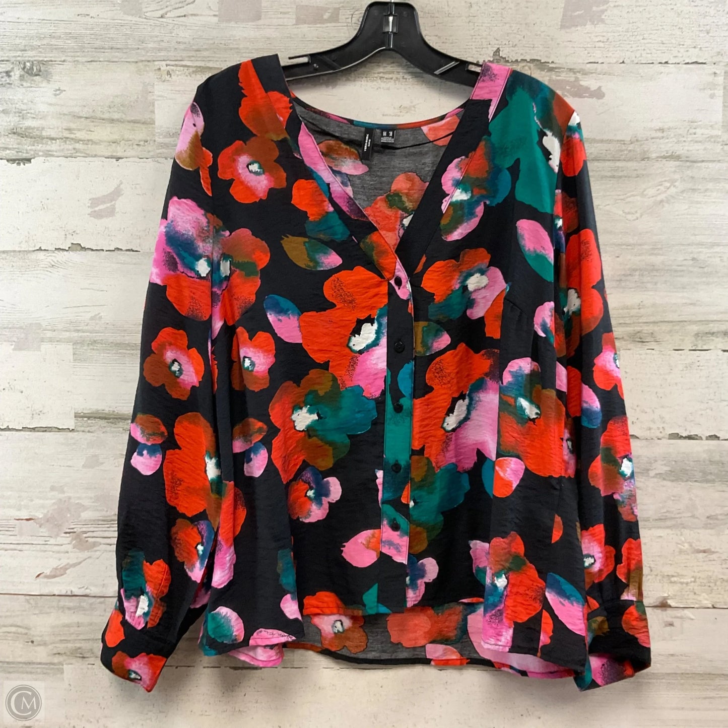 Blouse Long Sleeve By Vero Moda In Black, Size: L