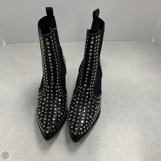 Boots Ankle Heels By Shu Shop In Black & Silver, Size: 6.5