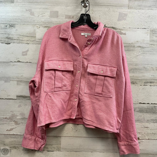 Jacket Shirt By Madewell In Pink, Size: L