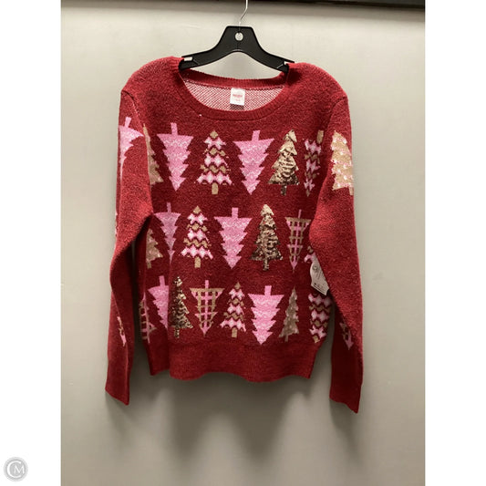 Sweater By Holiday Time In Red, Size: L