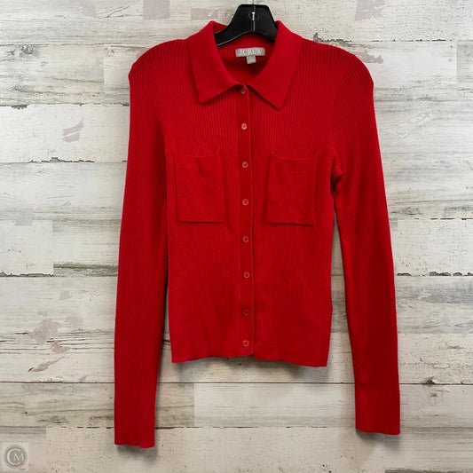 Sweater Cardigan By J. Crew In Red, Size: L