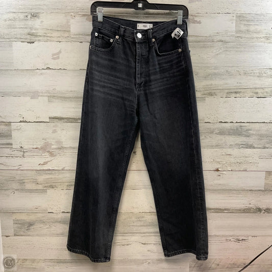 Jeans Wide Leg By Mng In Black Denim, Size: 4