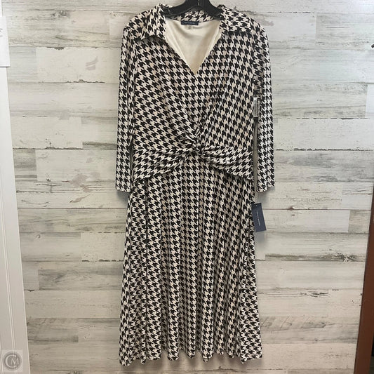 Dress Casual Midi By Tommy Hilfiger In Black & Cream, Size: L