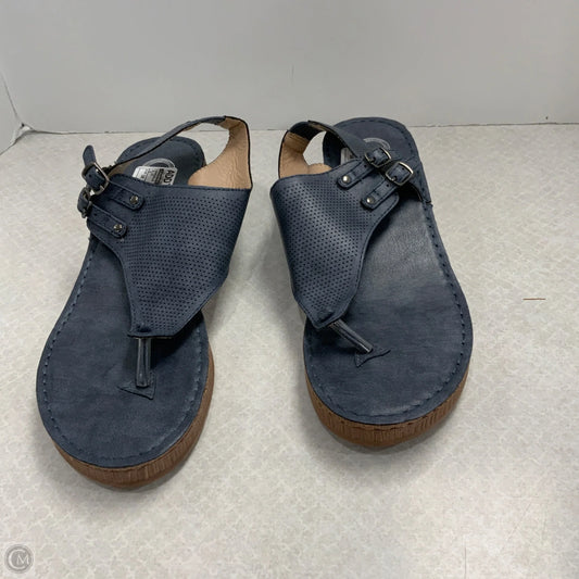 Sandals Heels Wedge By Journee In Blue, Size: 10