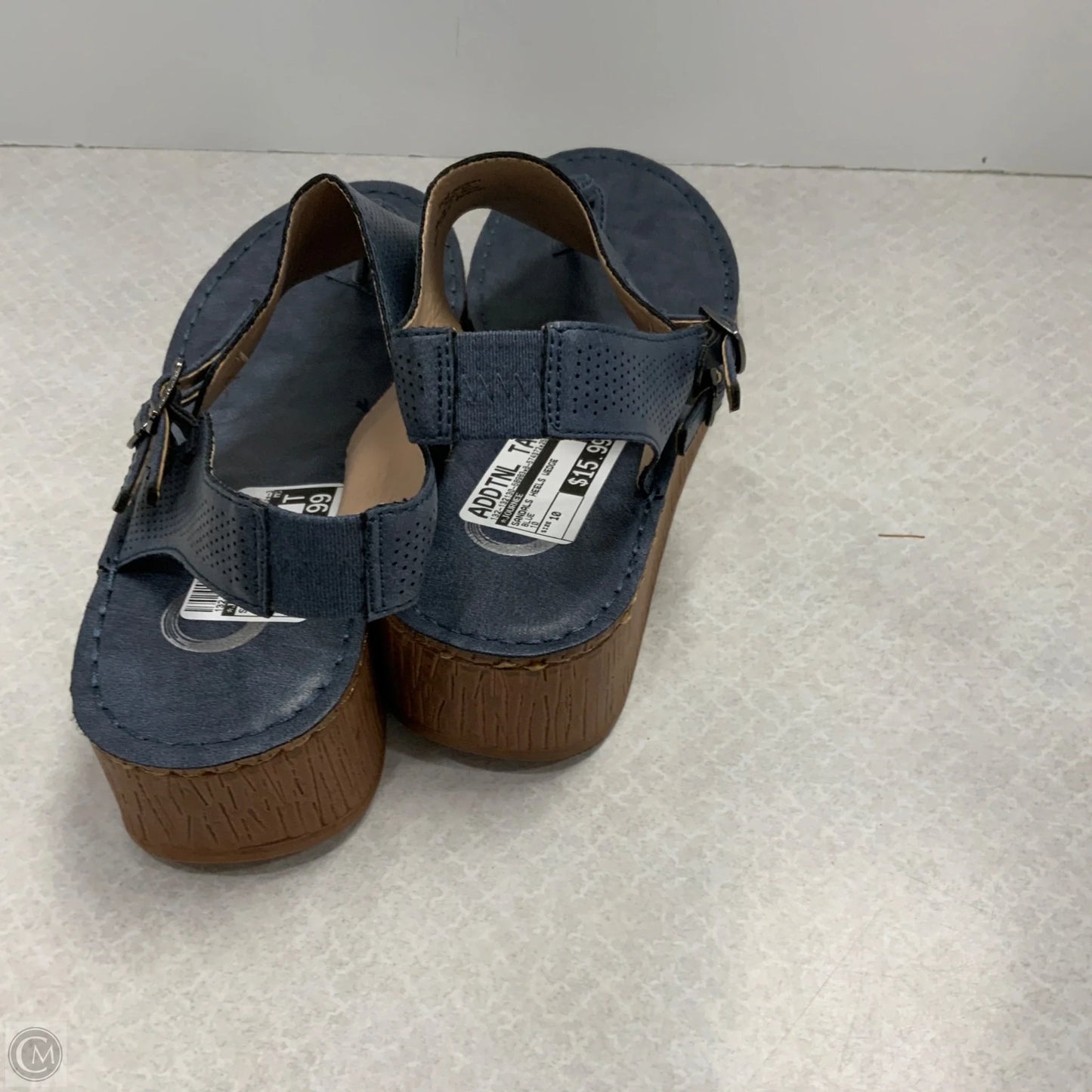 Sandals Heels Wedge By Journee In Blue, Size: 10