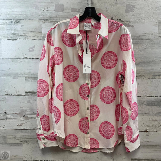 Blouse Long Sleeve By FINLEY In Pink, Size: M
