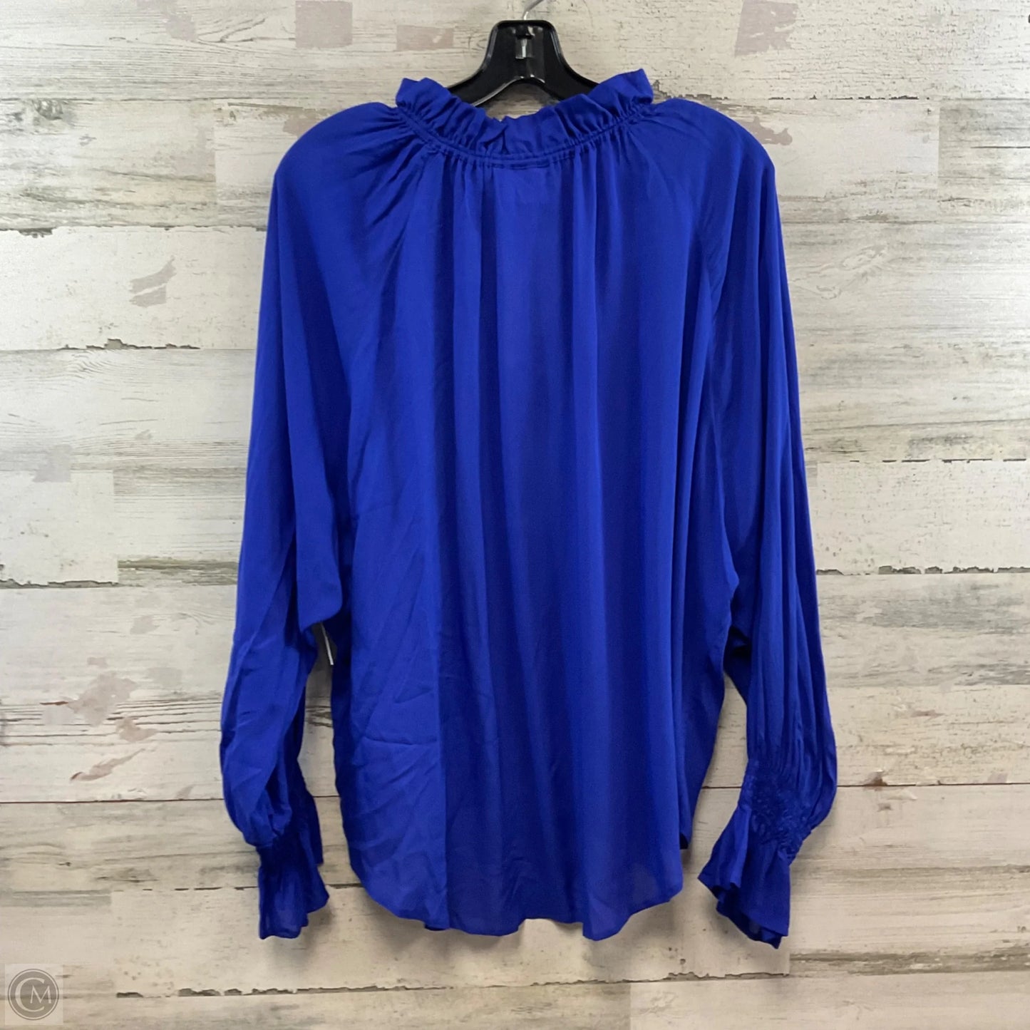 Blouse Long Sleeve By FINLEY In Blue, Size: M