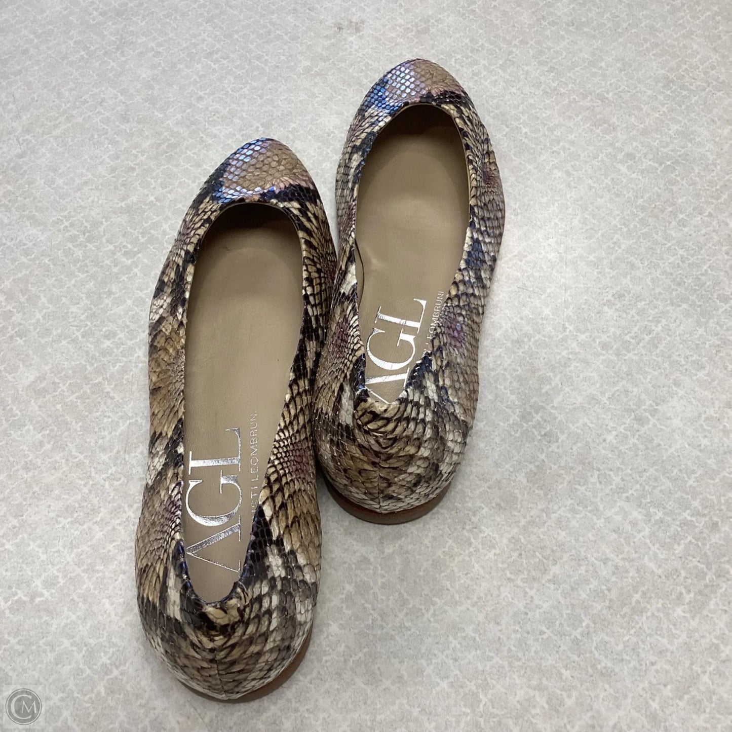 Sandals Flats By Agl In Animal Print, Size: 8.5