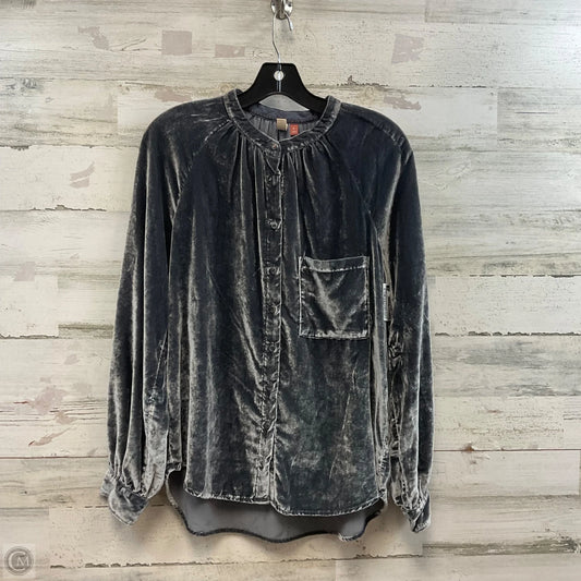 Blouse Long Sleeve By Pilcro In Grey, Size: M