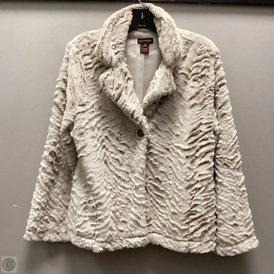 Jacket Faux Fur & Sherpa By Multiples In Cream, Size: Lp