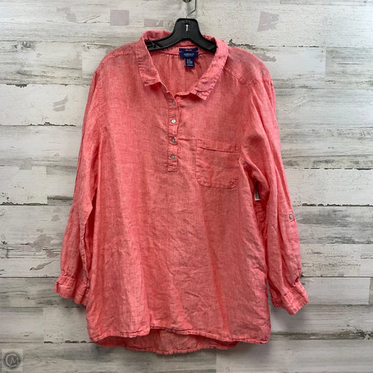Blouse Long Sleeve By Jones And Co In Orange, Size: 2x