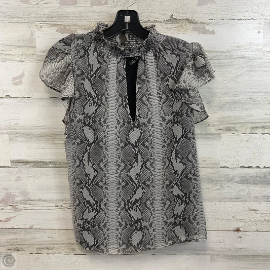 Blouse Short Sleeve By 1.state In Snakeskin Print, Size: M