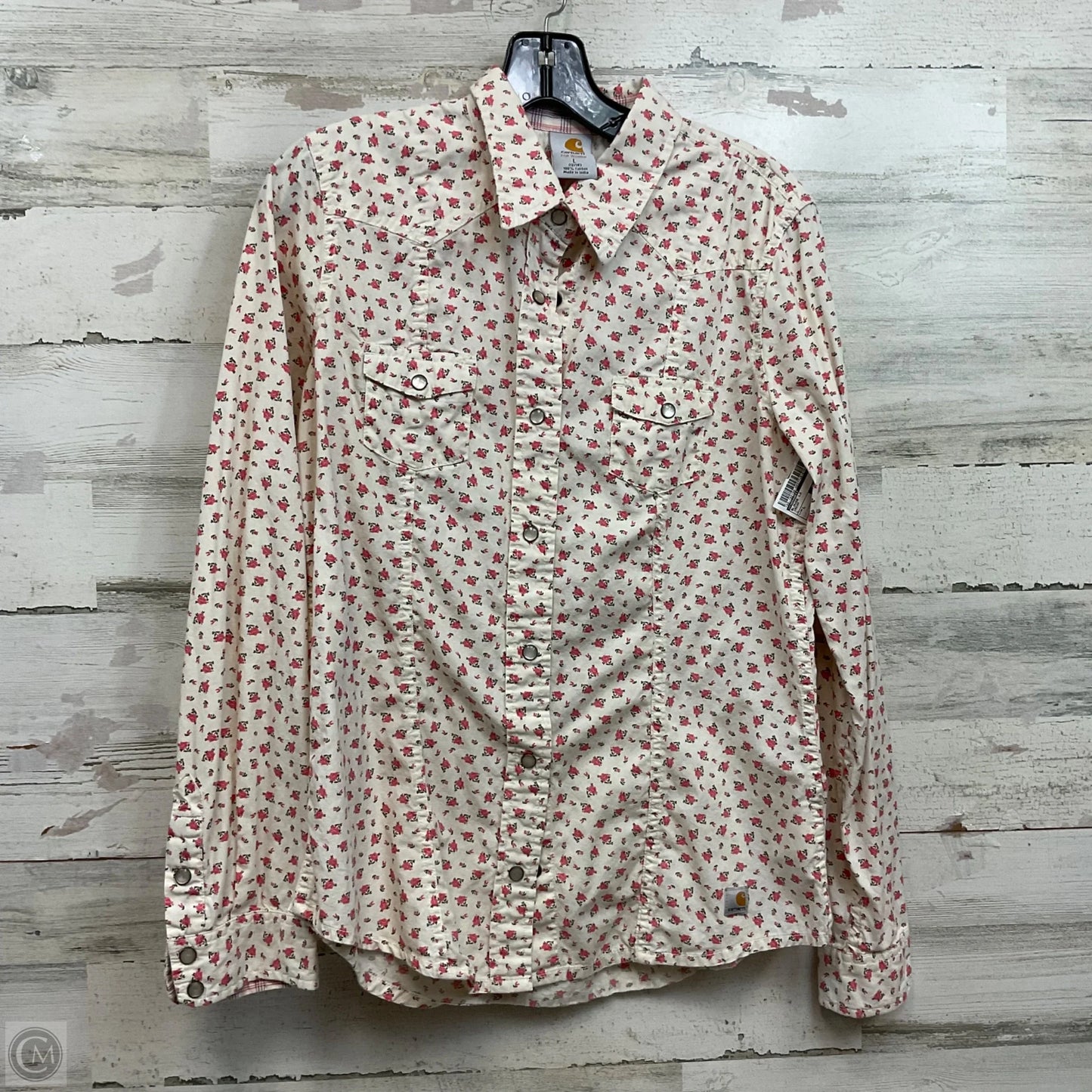 Blouse Long Sleeve By Carhartt In Cream, Size: L