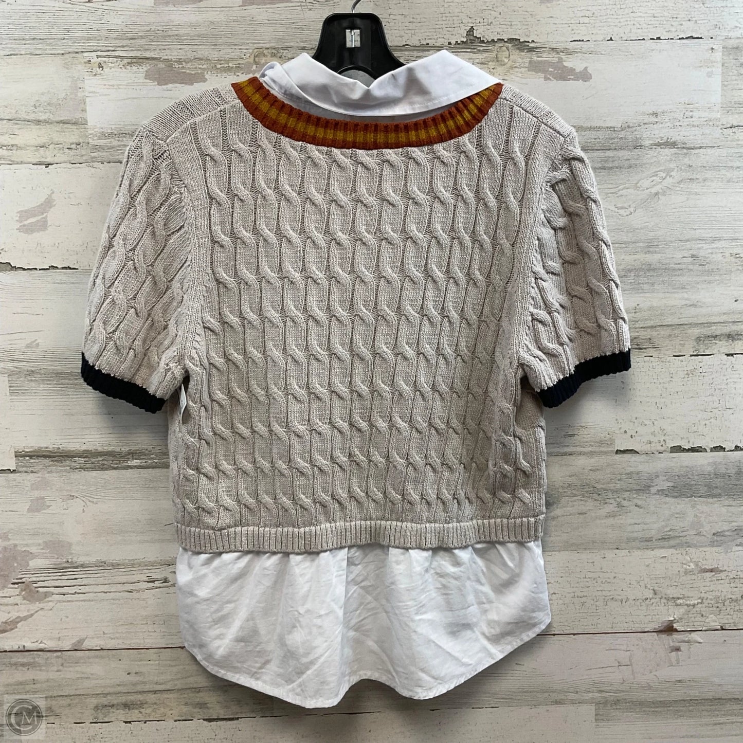 Sweater Short Sleeve By Maeve In Grey, Size: M