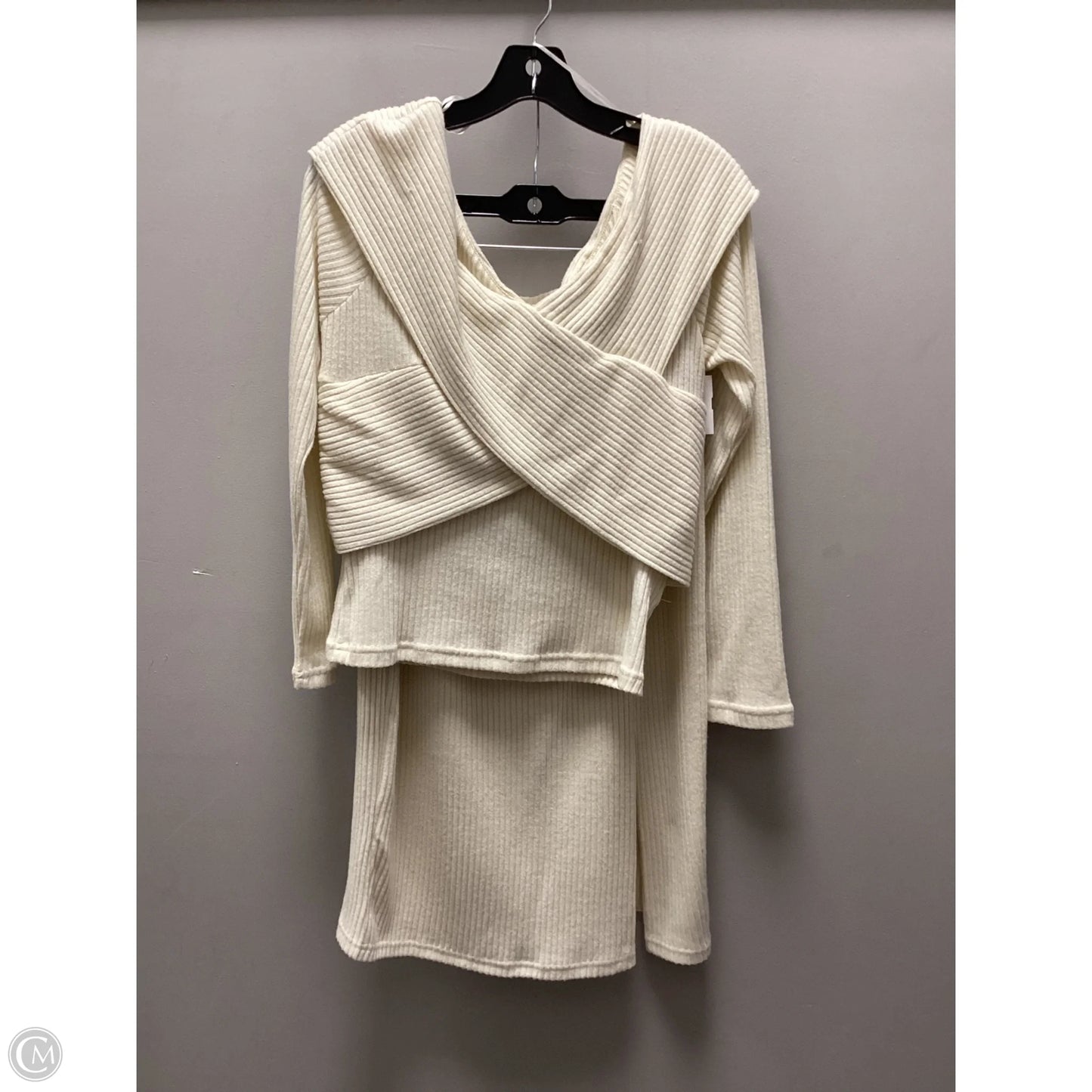 Skirt Set 2pc By Allie Rose In Cream, Size: L