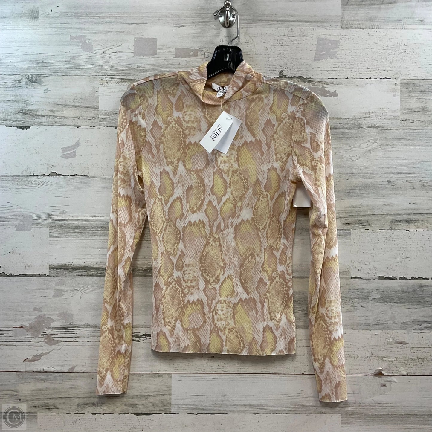 Top Long Sleeve By Afrm In Snakeskin Print, Size: S