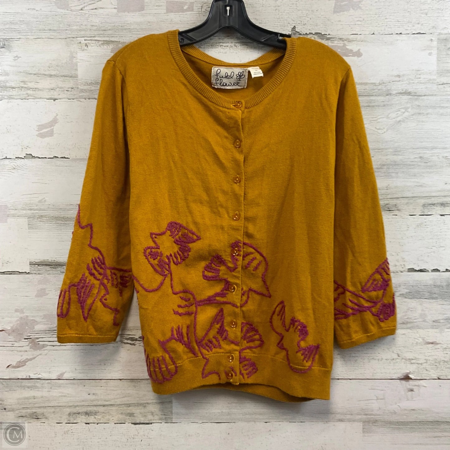 Sweater Cardigan By Field Flower In Brown, Size: Xl