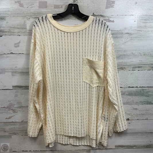 Top Long Sleeve By Pol In Cream, Size: M