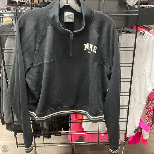 Athletic Top Long Sleeve Collar By Nike Apparel In Black, Size: L